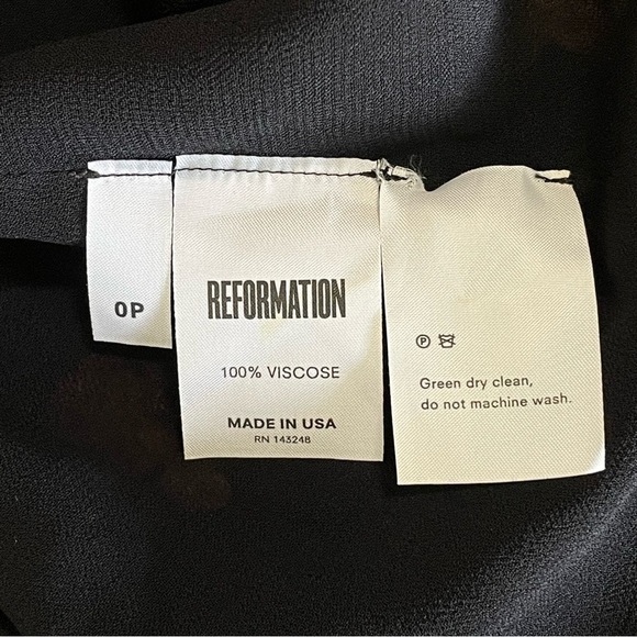 Reformation Diana Dress Floral Off Shoulder Mini Dress Black Pink 0 Petite - Picture 16 of 16